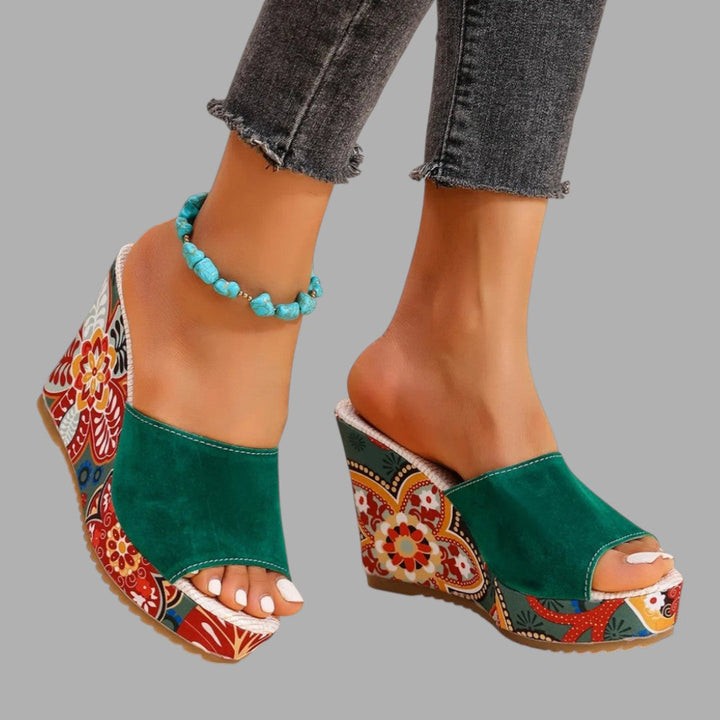 Stylish open-toe wedge sandals for women, designed for comfort & elegance. Perfect footwear for summer & events.