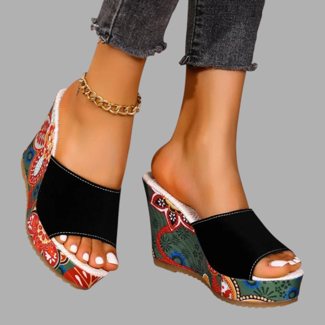 Versatile women's wedge sandals, combining comfort & chic elevated style. Essential summer dress footwear.
