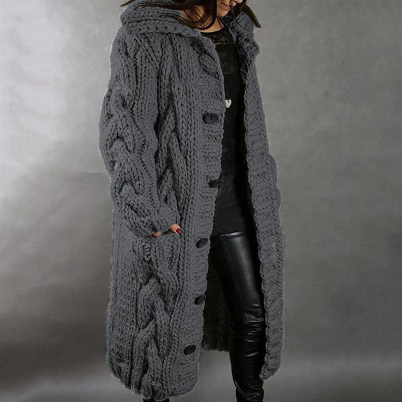 Cozy women's elegant winter coat. Stylish long jacket for warm winter fashion and sophisticated everyday wear.