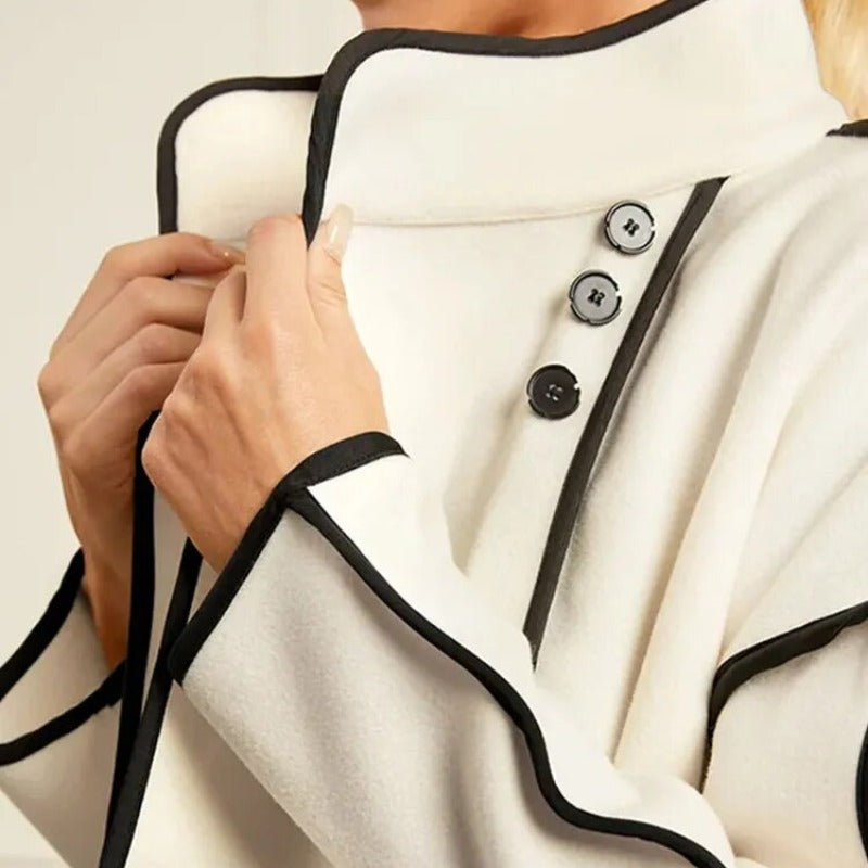 Chic women's insulated winter jacket, new arrival. Features elegant contrast piping for a sophisticated look.