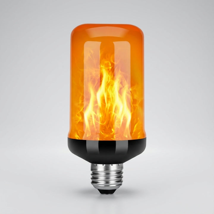Cozy Emberelle multi-mode LED bulb with a flickering flame effect, ideal for enhancing home decor & mood.