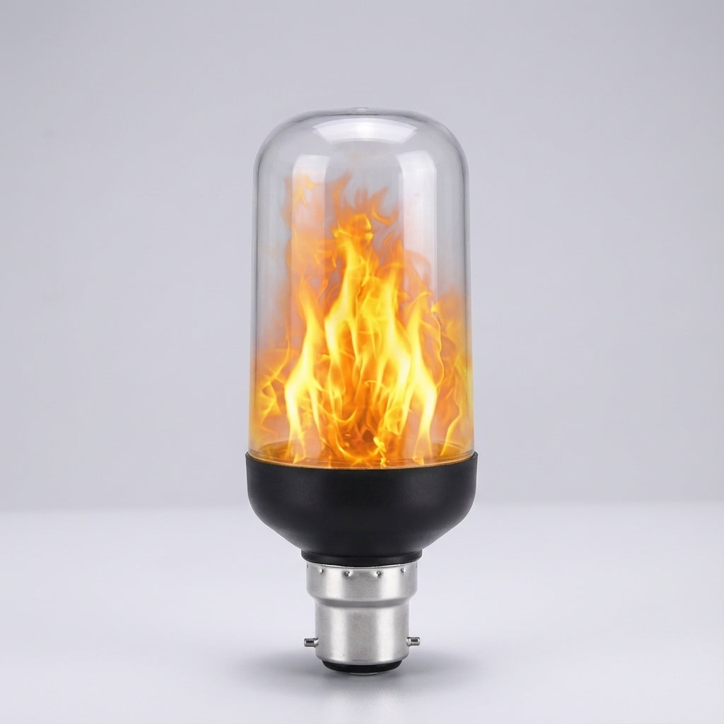 Unique flickering flame LED bulb delivers warm, atmospheric light, ideal for safe and energy-saving indoor decor.