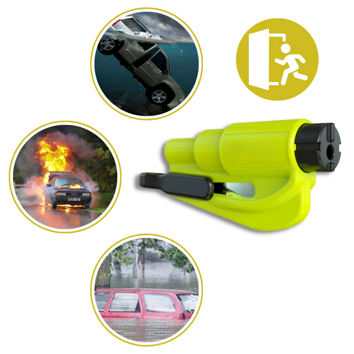 Compact car window breaker tool, a vital safety gear for quick escape in auto emergencies.