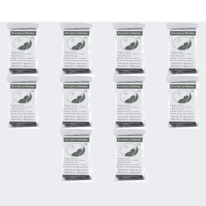 Emergency survival mylar thermal blankets, 10 pack for outdoor and disaster preparedness