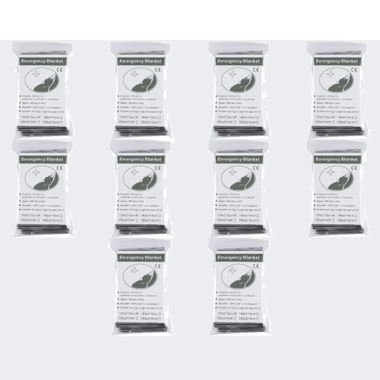 Emergency survival mylar thermal blankets, 10 pack for outdoor and disaster preparedness