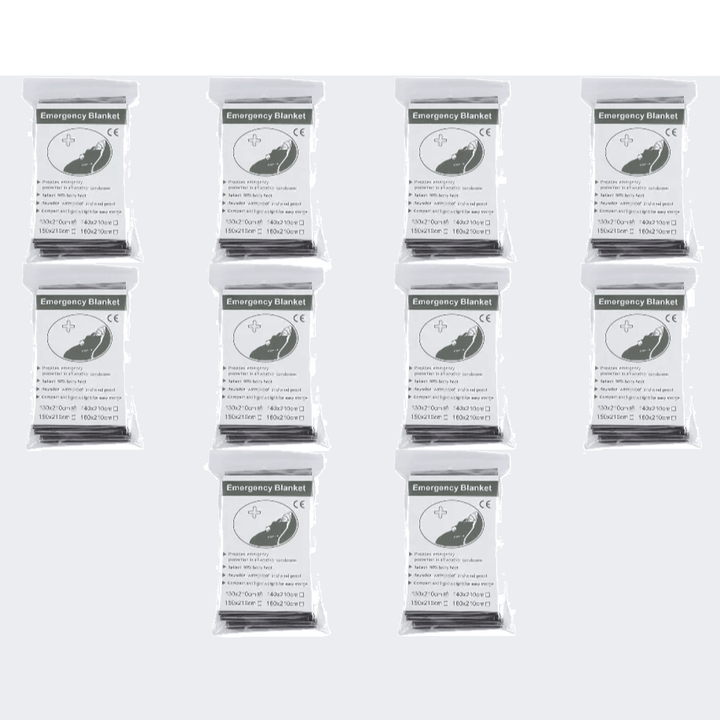 Emergency survival mylar thermal blankets, 10 pack for outdoor and disaster preparedness