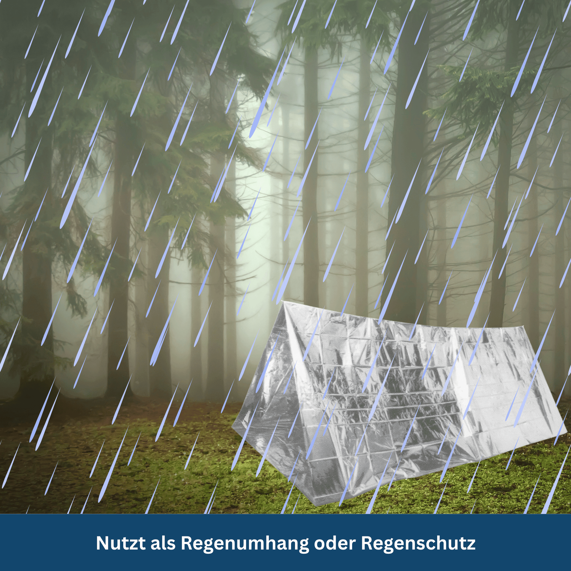 Reflective thermal mylar blankets, first aid and prepper supplies for emergencies