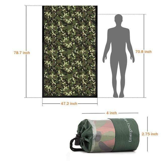 Mylar emergency bivy, a lightweight thermal sleeping bag for survival and outdoor use.