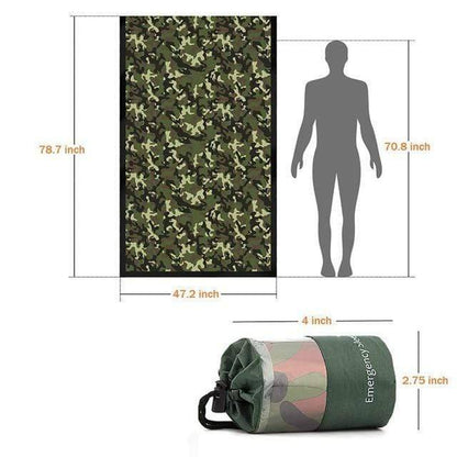 Mylar emergency bivy, a lightweight thermal sleeping bag for survival and outdoor use.