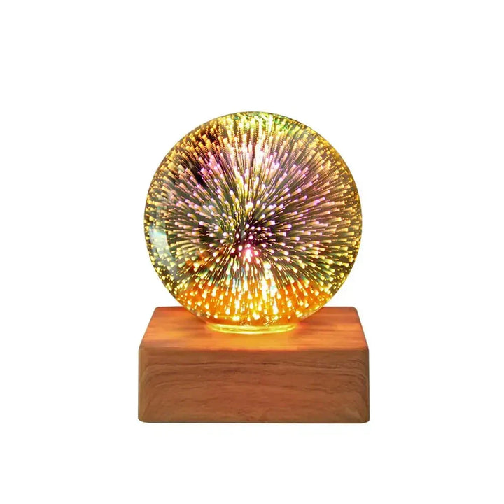Beautiful crystal ball lamp with a stunning 3D firework display, an enchanting night light and perfect home decor gift.