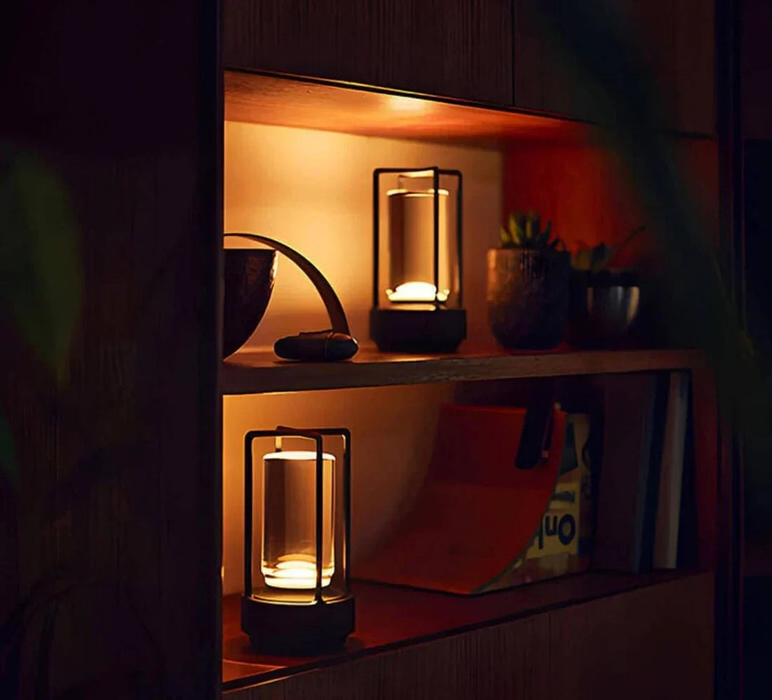 AuroraGlow RGB crystal table lamp, portable & waterproof, casts beautiful patterns; perfect for mood lighting.