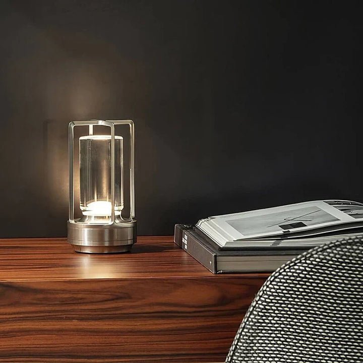 RGB crystal table lamp with touch control, waterproof & portable, ideal for dynamic indoor & outdoor lighting.