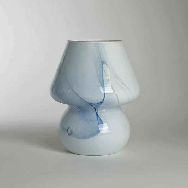 AuraShroom glass mushroom lamp, enchanting home decor accent with a cozy glow.