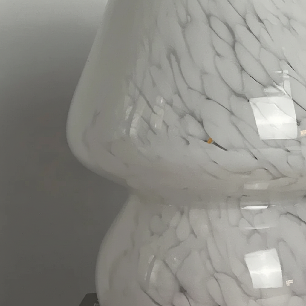 Stylish glass mushroom table lamp for desks & nightstands, enhancing home ambiance.