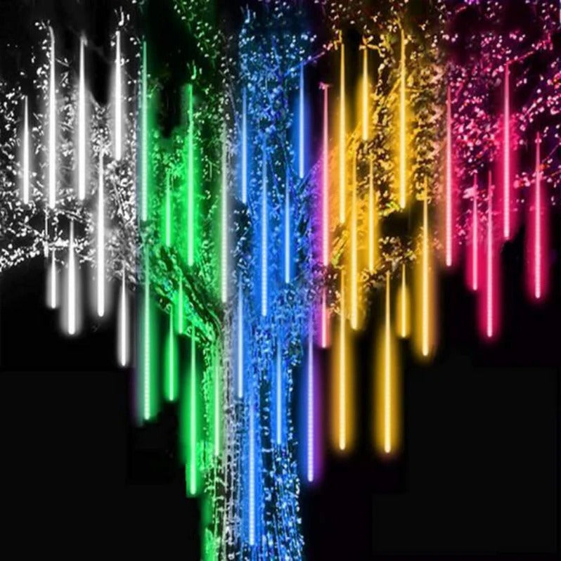 Realistic LED snowfall effect projector, perfect for Christmas, New Year, or winter ambient lighting.
