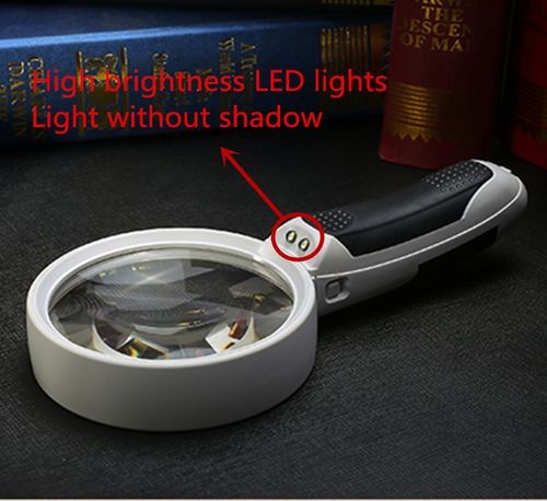 Detailed crafting tool: 20X LED magnifying glass for coins, stamps, and fine print.