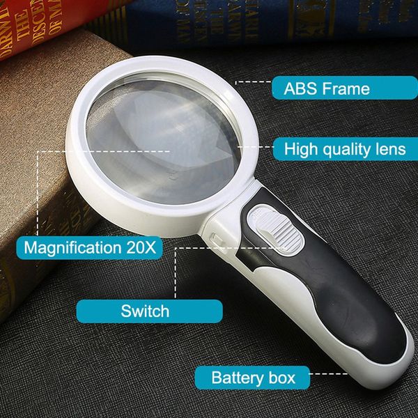 20X LED magnifying glass, an essential hobby tool for intricate crafting and detailed work.