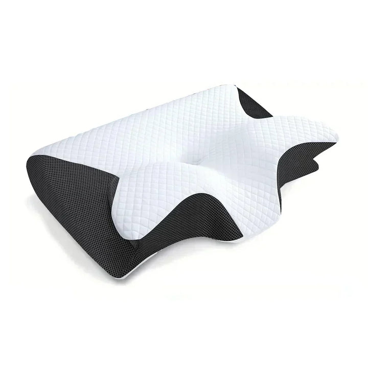 Ergonomic 2-in-1 memory foam cervical pillow for neck support, pain relief, ideal for back & side sleepers.