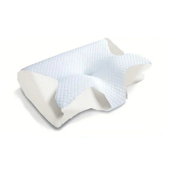 Therapeutic memory foam cervical pillow offering orthopedic neck support for pain relief & better sleep.