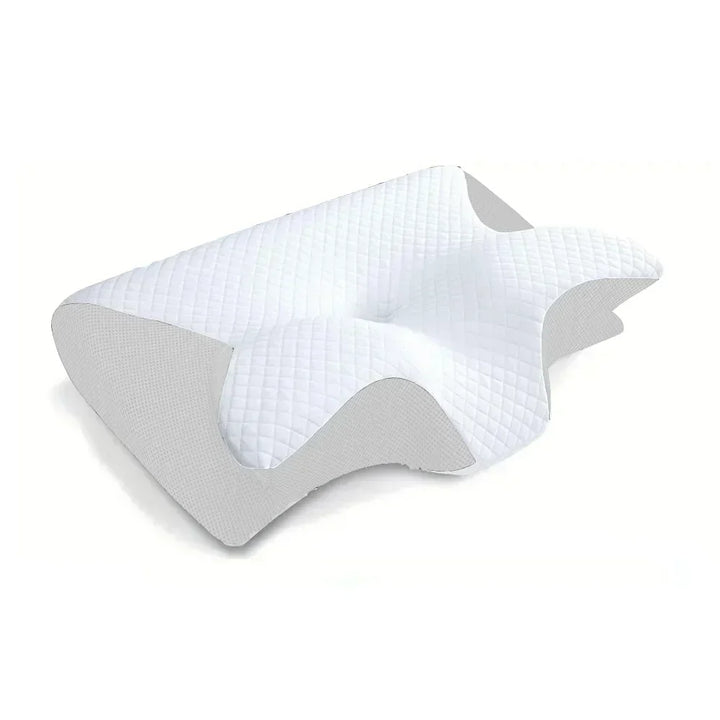 Ergonomic contoured memory foam cervical pillow for optimal neck alignment and supportive sleep.