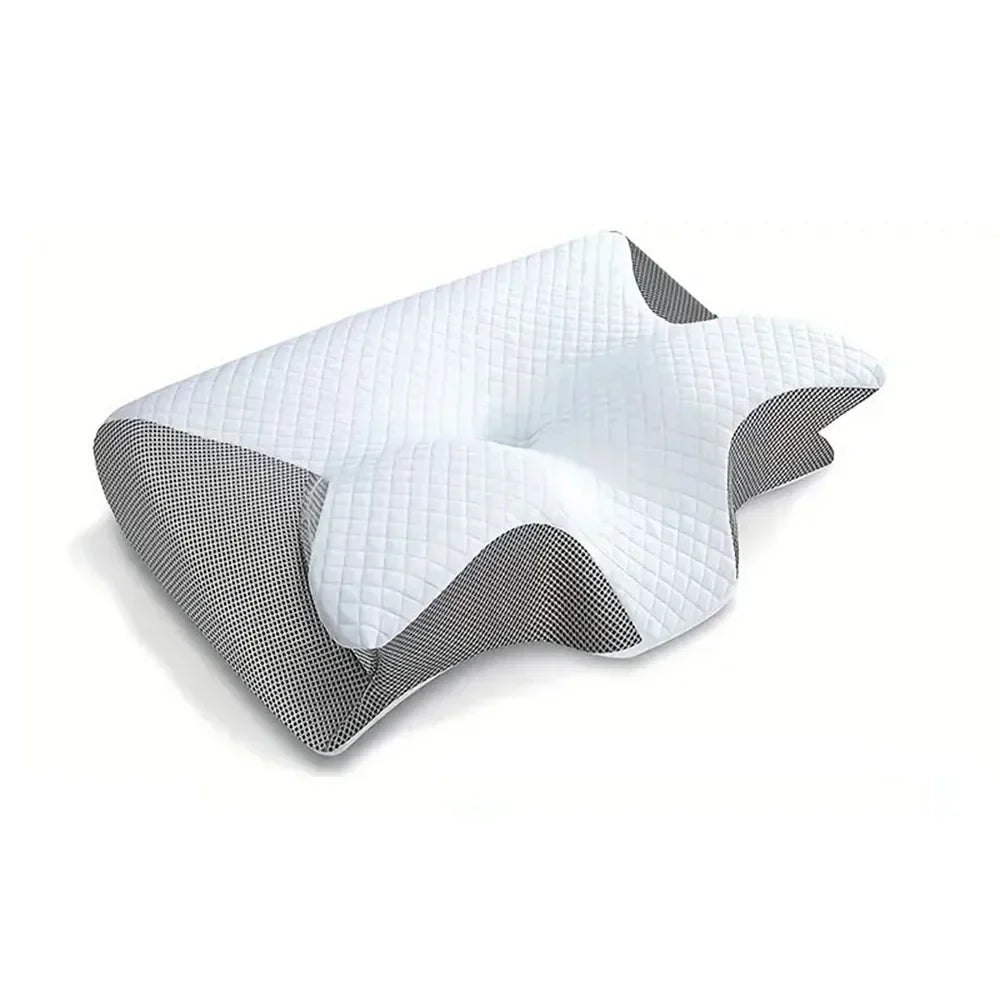 Memory foam cervical pillow offering therapeutic neck support, pain relief, and comfortable sleep.