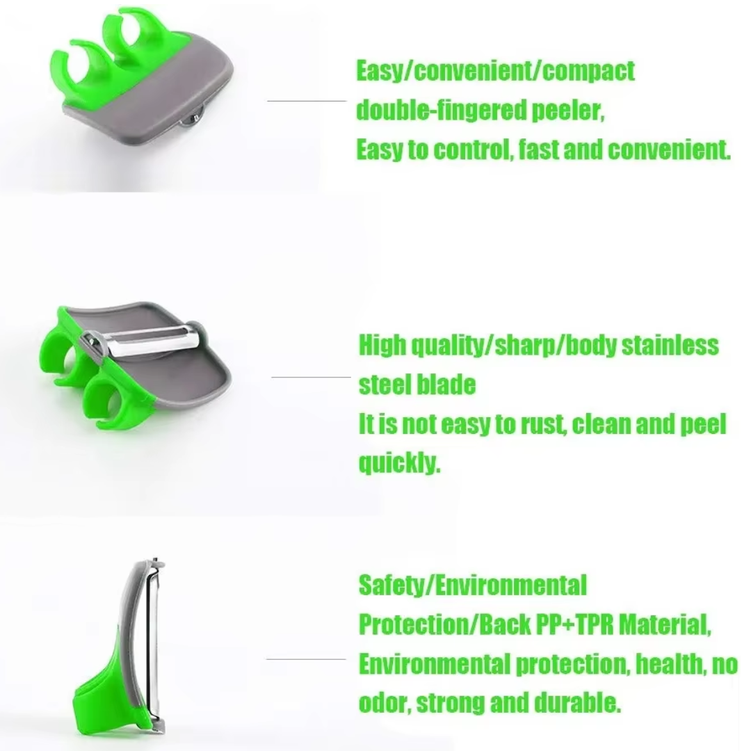 High-quality 4-piece vegetable peeler set, a kitchen gadget for efficient peeling of potatoes, carrots, and apples.