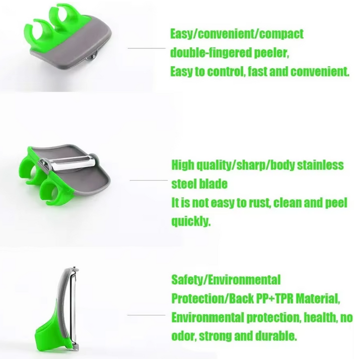 High-quality 4-piece vegetable peeler set, a kitchen gadget for efficient peeling of potatoes, carrots, and apples.