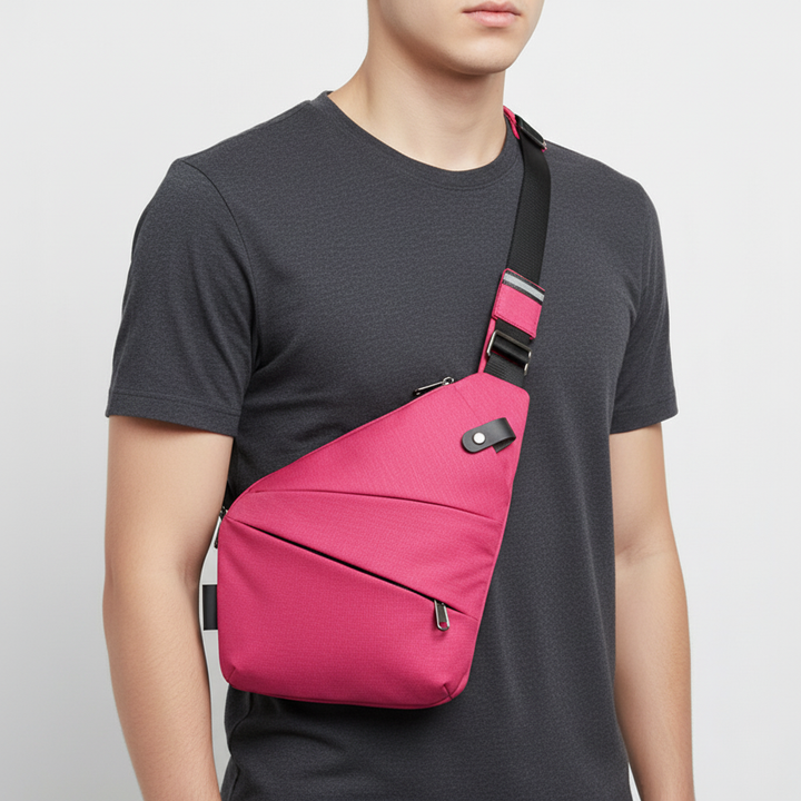 Ergonomic anti-theft shoulder bag, water-resistant, ideal for safe travel and daily use.