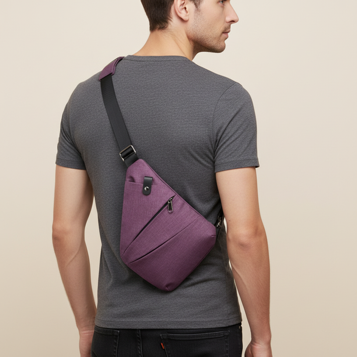 Unisex ergonomic shoulder bag, anti-theft features for secure carry, durable and practical.