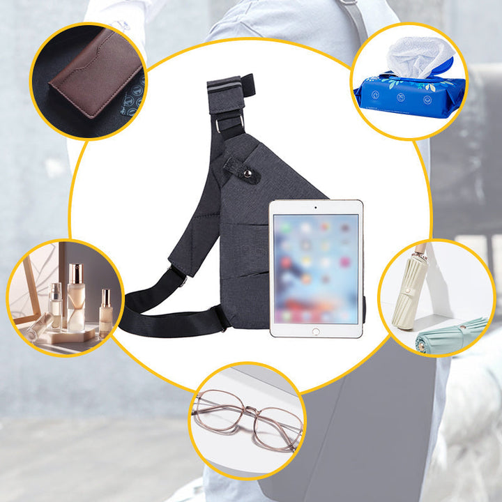 Unisex ergonomic travel bag, anti-theft features, durable for everyday secure carry.