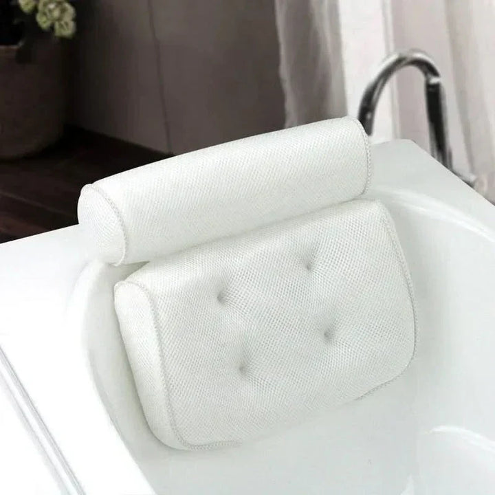 Luxurious bath cushion for ultimate relaxation, offering soft head & neck support. A hygienic spa comfort accessory.