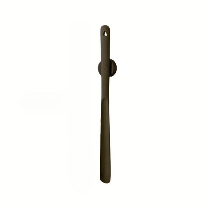 Ergonomic long wooden shoehorn with magnetic holder, making footwear access effortless and convenient.