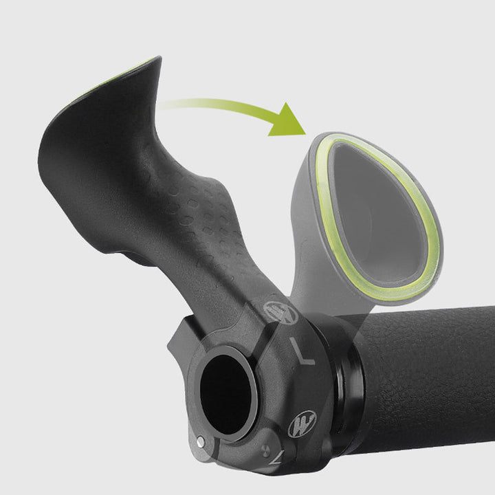 Universal ergonomic bike grips for enhanced comfort, anti-slip control on city bikes, MTBs, and road bikes.
