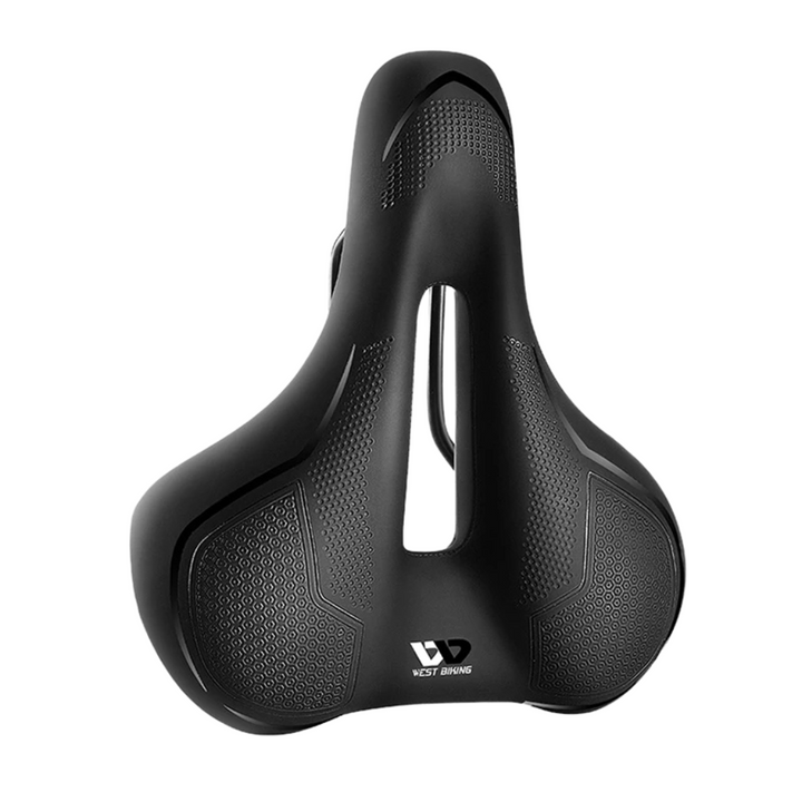 Comfortable bicycle saddle for city bikes, enhances riding experience with an ergonomic design.