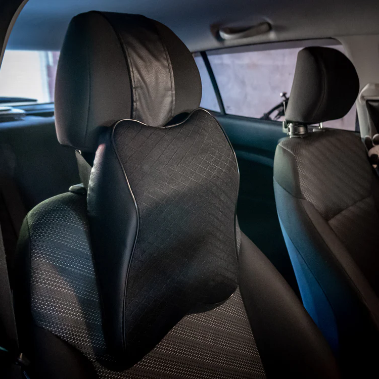 Car seat headrest neck cushion. Memory foam, ergonomic design for pain relief & superior neck support.
