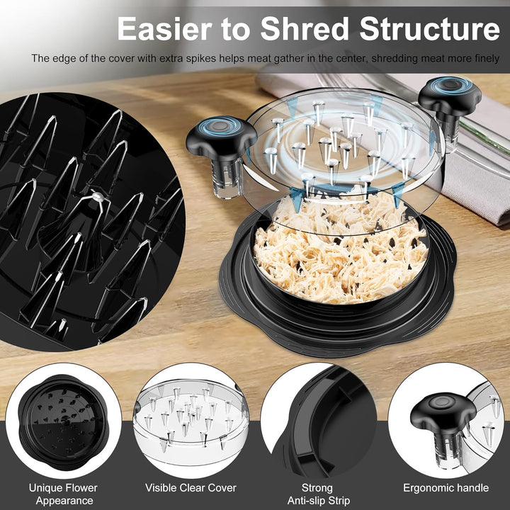 Save time prepping meals with this efficient meat shredder for all your pulled chicken & pork needs.