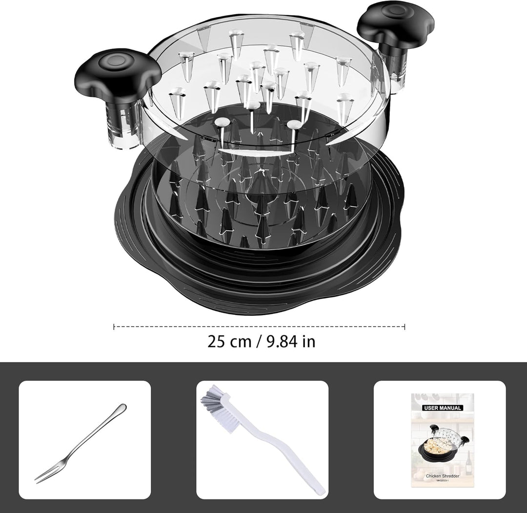 BPA-free ergonomic meat shredder ensures safe & easy food prep for chicken, pork, & beef.