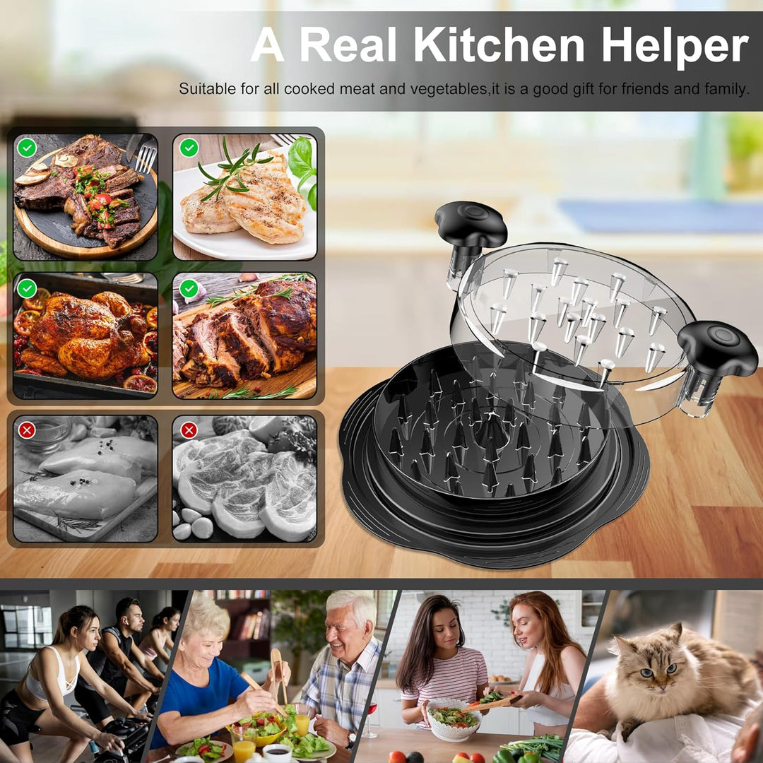 Versatile kitchen gadget: Shred chicken, pork, and beef effortlessly for family meals & BBQ.