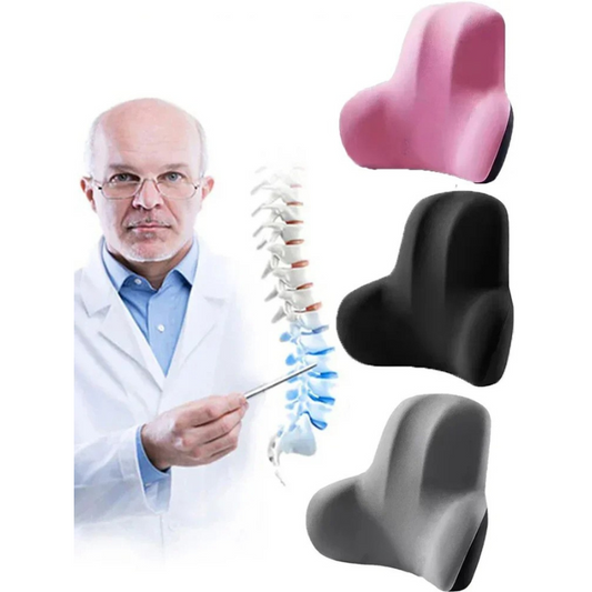 Ergonomic memory foam lumbar support pillow for office chairs. Relieves back pain & improves posture.