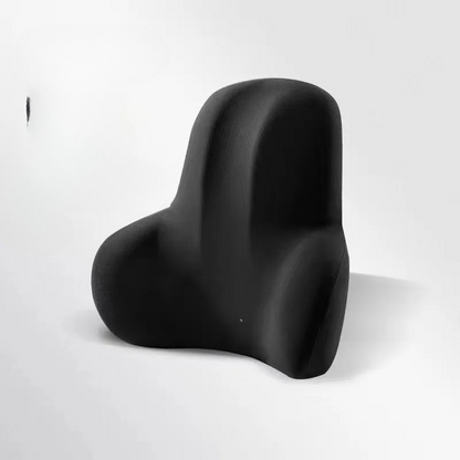 Ergonomic lumbar support pillow. Contoured memory foam back cushion for pain relief in any chair.