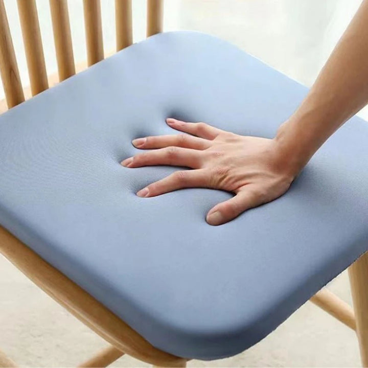 Memory foam seat cushion for comfortable sitting, ergonomic tailbone & back support for any chair.