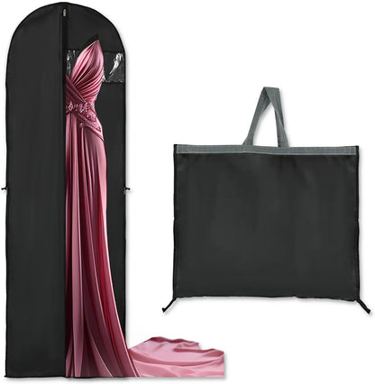 Long garment storage covers (2-pack) for suits, dresses, gowns. Ideal protective bag for closet & travel.
