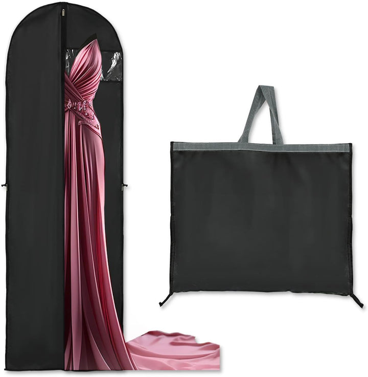 Long garment storage covers (2-pack) for suits, dresses, gowns. Ideal protective bag for closet & travel.