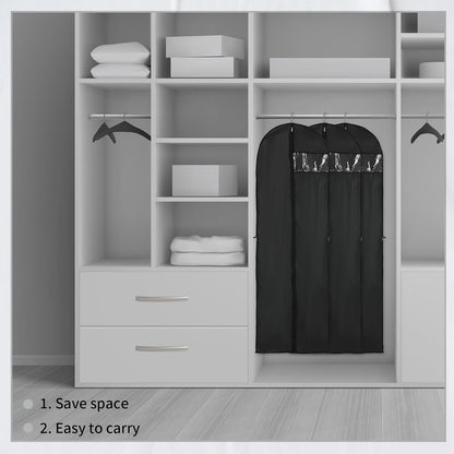 Durable extra-long garment travel bag (2-pack) for wrinkle-free storage & organization of coats & dresses.