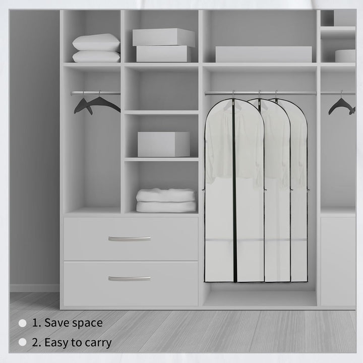 Set of 2 extra-long garment storage bags for preserving coats, formal dresses & long gowns in your closet.