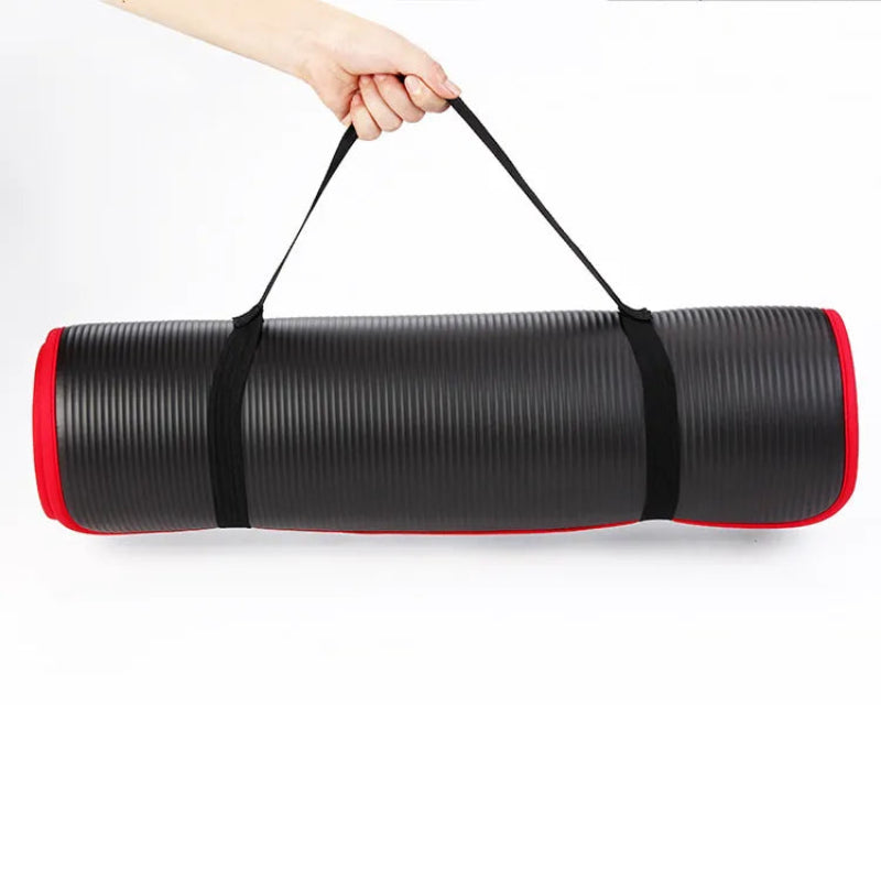 Premium thick yoga mat with non-slip surface for pilates, stretching & home gym fitness. Supports joints.