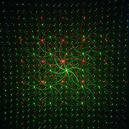 Versatile outdoor laser projector for seasonal & holiday decor, casting vibrant red & green lights on homes.