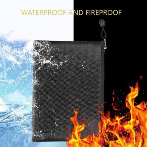 Emergency preparedness fireproof bag for documents, securing critical papers and valuables