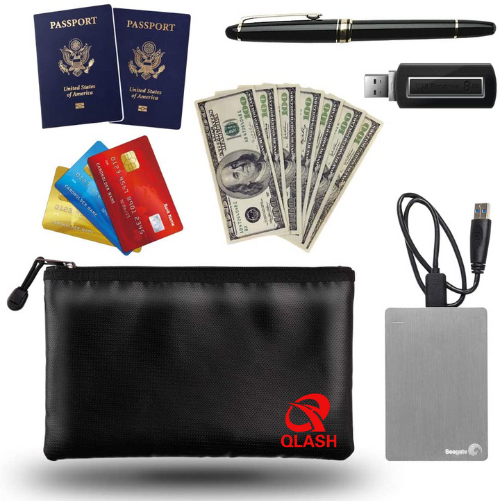 Secure fireproof bag for passports & legal documents, offering essential water-resistance