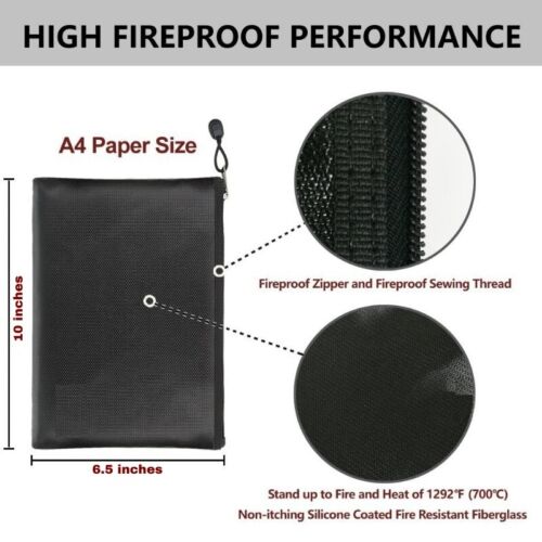 Valuable document storage bag, fireproof and waterproof, essential for emergency preparedness